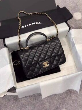 CHANEL Chanel 22B Fall/Winter Classic Flap CF Mini Quilted Lambskin Leather Chai